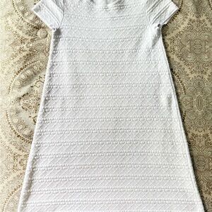 J. McLaughlin White Sheath Midi Dress with Mock Neck